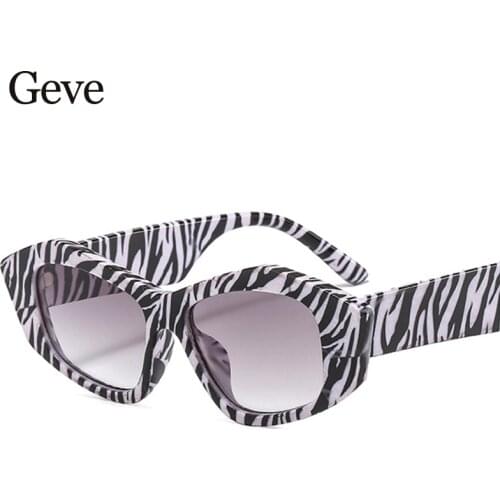 Zebra Print Sunglasses New Cat Eye Brand Design Ladies Sun Glasses Fashion Small Shades Vintage Retro Driver Goggle Glasses Uv40