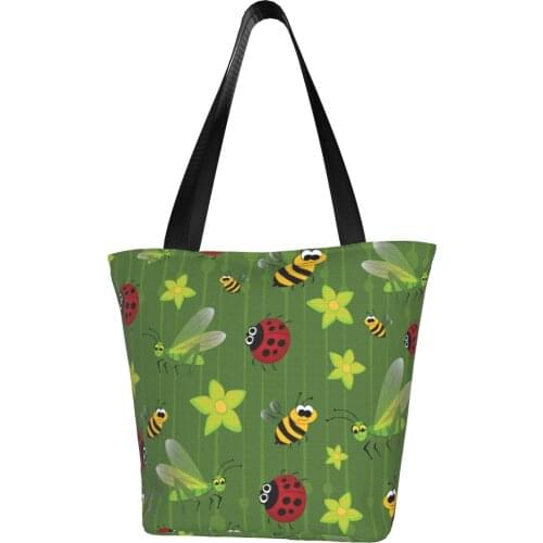 Ladybug Handbag Ladybug Top-handle Bags Schoolbag Print Leather Tote Bag High quality Womens Women Handbags