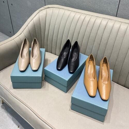 Womens Shoes New Fashion Ladies Pumps Genuine Leather Casual Shoes For Women Hot Sell Low Heels Pumps Slip-on Shallow Shoes