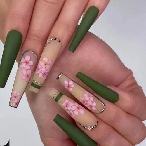 2021 Spring Pink Flowers Black Cat Figure Nail Water Decals Nail Stickers Nail Art Transfer Sticker Decals Slider Z0409