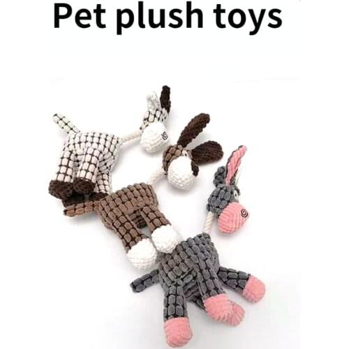 Pet dog vocal cotton rope Molar bite resistant Stuffed toys Plush vocal interactive dog Soft toy fun dog accessories