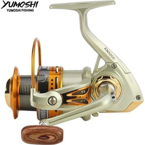 High-speed yumosh wheels spinning fishing reel 6.3:1 13+1BB 2000-7000 series Spinning wheel type Sea Rock lure fishing reels KN