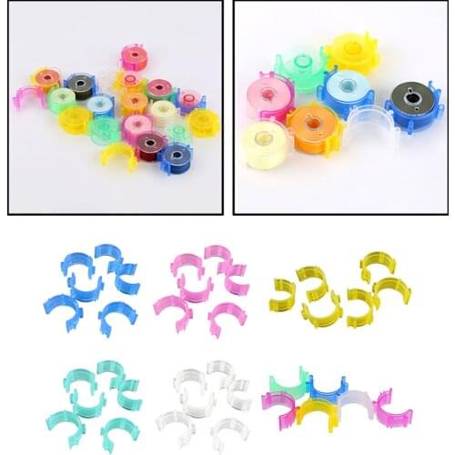 50PCS Assorted Color Bobbin Clips Holder Clamps Bobbin Spool Storage Organizer