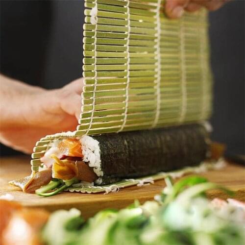 1PC Sushi Maker Kits Rice Roll Mold Sushi Set Bamboo Rolling Mats Rice Paddles Tools Bamboo Sushi Mat Kitchen Accessorie Tool
