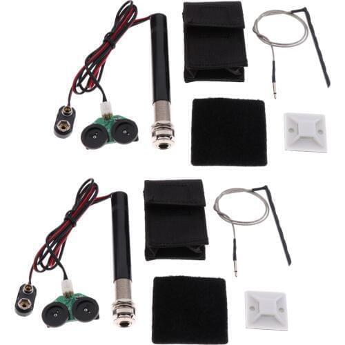 2 Set Active Endpin Jack Preamp Pickup For Acoustic Guitar Ukulele Mandolin