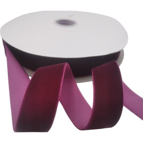 25MM X 25Yards Nylon Burgundy Velvet Ribbon Single Face for Handmade Gift Bouquet Wrapping Home Party Decoration Christmas