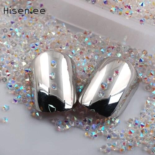 2880pcs 1.1mm Nail Art Glitter Crystal AB Glass Mini Tiny 3D Micro Pixie Nail Decoration Gems Nail Rhinestones