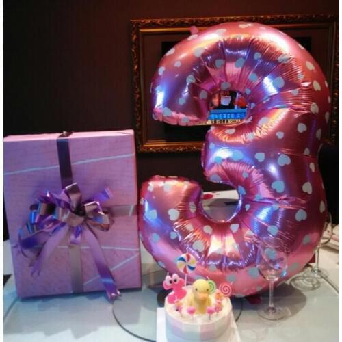 40 inches Number Foil Balloons Wedding Decorations Birthday Party Heart Digit Inflatable Helium Number Balloons Holiday Supplies