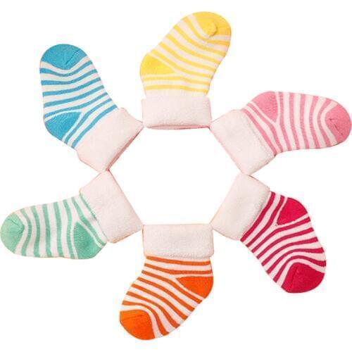 5 pairs /1 lot autumn winter 2017 new high-quality cotton striped warm baby socks 0-2 year baby boy / girls socks