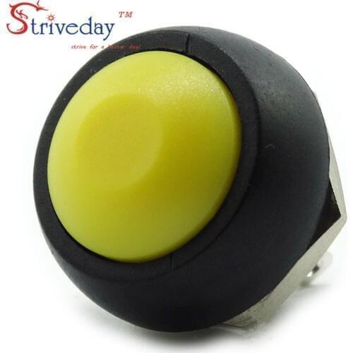 5pcs/lot 12mm Power round small button switch waterproof starting point for automatic reset PBS-33B lock free switch