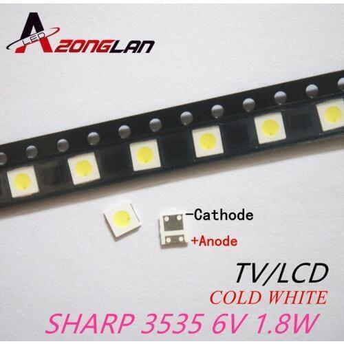 50pcs For SHARP LED LCD TV Backlight Application LED 3535 3537 LED Backlight TV High Power 1.8W 6V Cool white LED Backlight