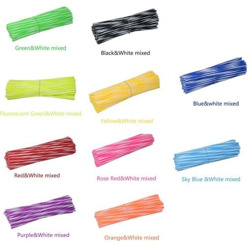 72pcs Universal Motocross Dirt Bike Enduro Wheel Rim Spoke Wraps Skins Covers Doulbe Colors Motorcycle Tyre