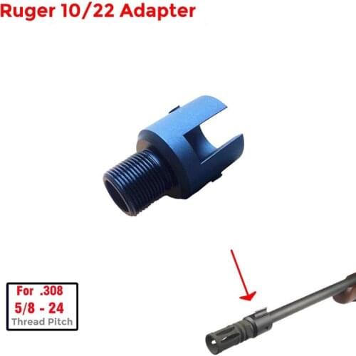 Barrel End Threaded Adapter 5/8x24 for Ruger 10/22 thread adaptor CNC Alloy Steel Muzzle Barrel Adapter5/8-24 5/8"x24