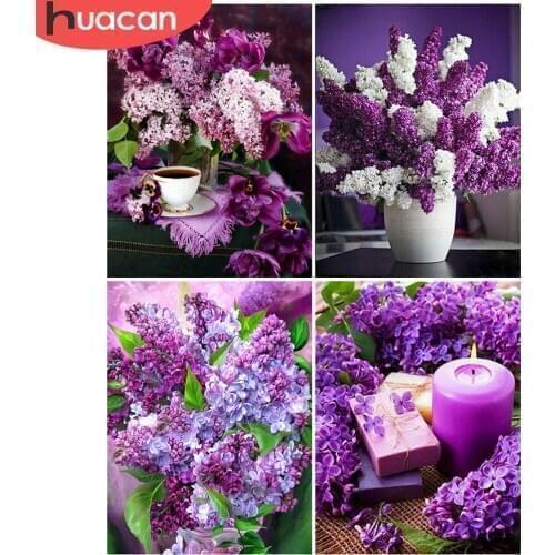 HUACAN DIY Diamond Painting Flower 5D Diamond Embroidery Clove Rhinestone Of Picture Cross Stitch Decoration For Home