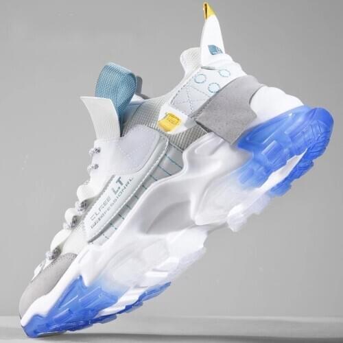 Brand Mens Casual Shoes Mesh Mens Sneakers Moccasins Summer Breathable Outdoor Non-slip Lace-up Mens Running Shoes Tenis