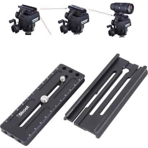 IShoot Arca Fit Quick Release Plate +Adapter for Manfrotto Gitzo Tripod Fluid Head Hydraulic Head Gear Head 3D Head Ball Head