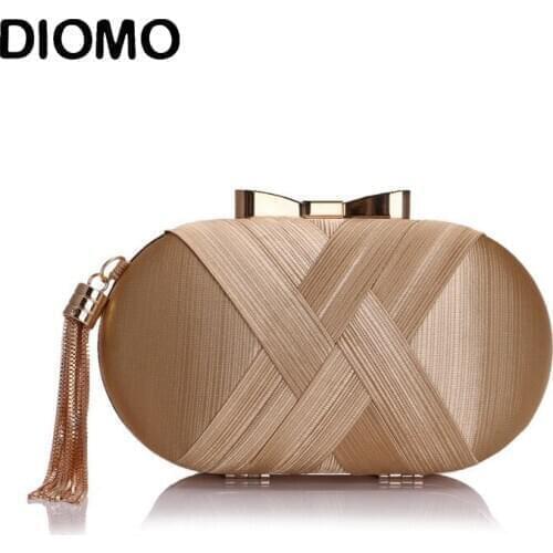 DIOMO 2020 New Arrival Clutch Evening Bag Fashion Ladies Luxury Tassel Purse Wedding Party Women Bags Gold Black Green