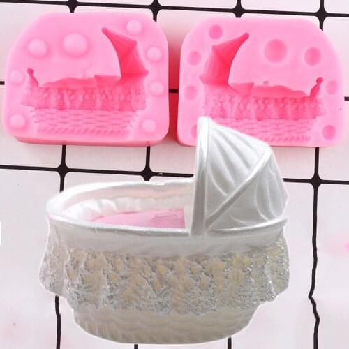 Baby Carriage Silicone Mold Handmade Soap Candle Molds Candy Resin Mould Chocolate Gumpaste Moulds Fondant Cake Decorating Tools