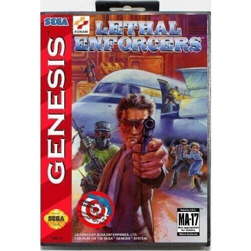 Lethal Enforcers Game Cartridge 16 bit MD Game Card With Retail Box For Sega Mega Drive For Genesis