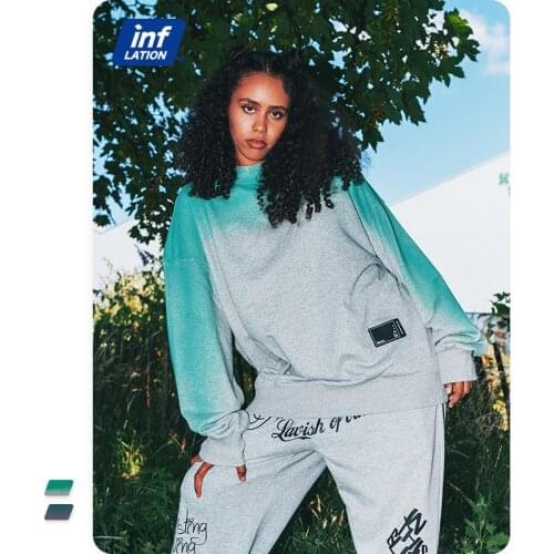 INFLATION Cool Hoodies Couple Oversized Sweatshirts 2021 Winter Designer Hip Hop Sweatshirts Men Women Pullovers Streetwear