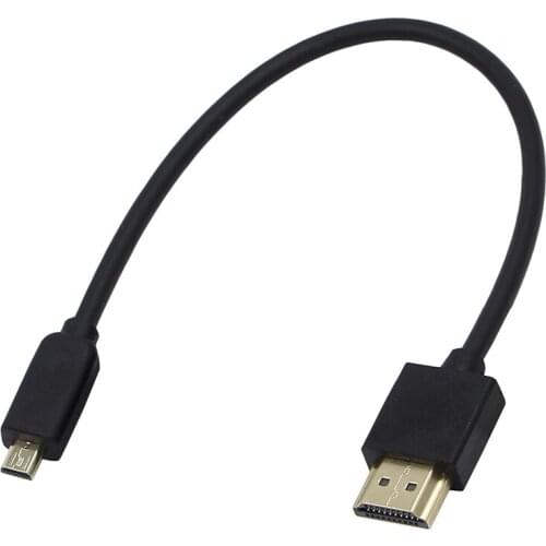25cm D Type HDMI-compatible Male To A Male Short Connector Cable Cord Golddend Plated 1080P V1.4 for TV BOX Computer Camera