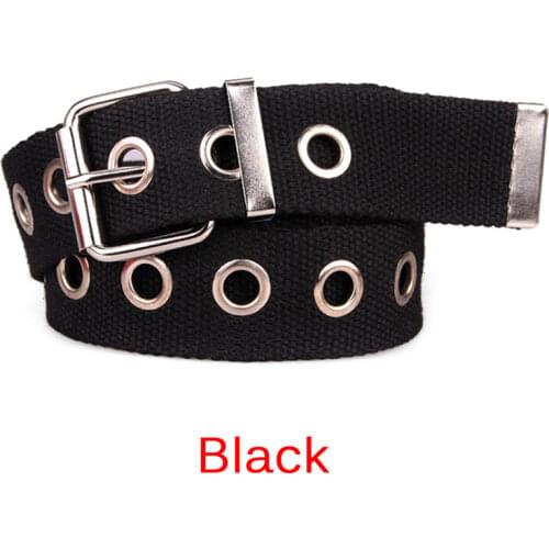 Silver pin buckle Men lady Long Personality Design HOT casual ring black metal belt female students jean canvas waist belts tide