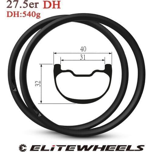 ELITEWHEELS 650B MTB Enduro And DH Carbon Rim Tubeless Ready 40mm Wider Design For 27.5er Plus Enduro Downhill MTB Bike Wheels