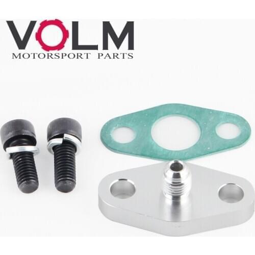 Turbo Oil Feed Inlet Flange Gasket Adapter Kit 4AN 4 AN Fitting T3 T3/T4 T04