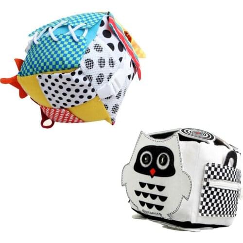 Multifunctional Early Educational Baby Toy Daily Life Simulation Plush Cloth Balls Puzzle Zipper Laces Cognitive Toy Square ball
