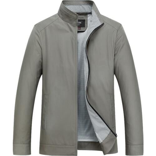 Zipper Casual Male Solid Color Overcoat Slim Fit Jacket 50% Off Men Windproof Blue And Khaki Coat