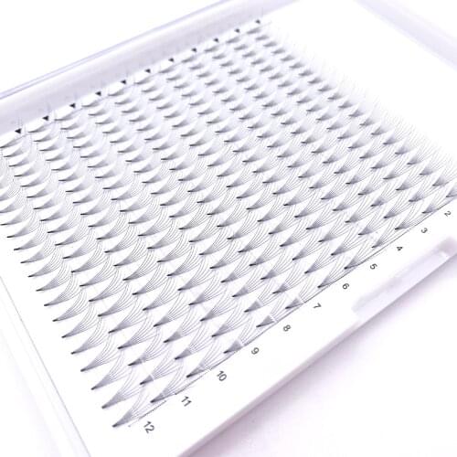 12lines 240fans Short Stem Premade Volume 6d Lash Russian Volume Eyelash Extensions Pre made Lash Extension Faux Mink