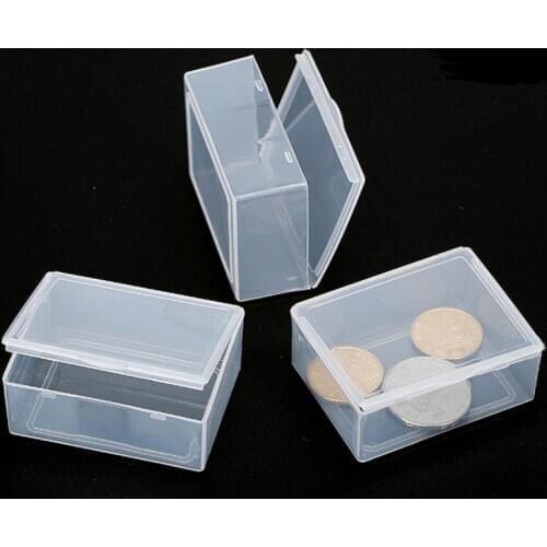 Small Plastic Boxes Transparent Jewelry Storage Packaging Box Coin Case Size 5.5x4.2x2.3cm SN3588