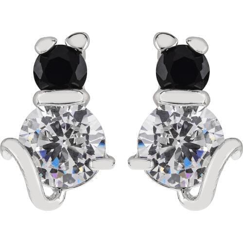 New Fashion Animal Dog Cute Stud Earring Shiny Zircon Women Earrings Ladies Stud Earrings Gift