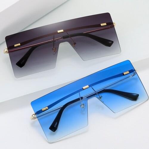 Shades for Women and Men 2021 New Trend Vintage Luxury Brand Designer Square Big Frame All-match Sunglasses Oculos De Sol UV400