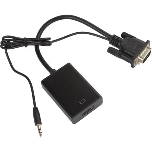 VGA to HDMI Convertor Cable Power Adapter with 1080P HD + Audio TV AV HDTV Video Cable Converter Adapter For Computer TV