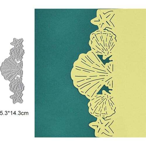 Shells Cutting Dies Border Scrapbooking Embossing Folder for Card Making Metal Crafts Mold Photo Alum DIY Slimline Die Cut Mould