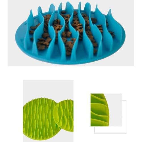 Anti-choke Bowl Wave Design Anti-slip Easy to Use & Clean Thermoplastic Silicone Slow Food Dog Bowl for Food Feeder WXV Sale
