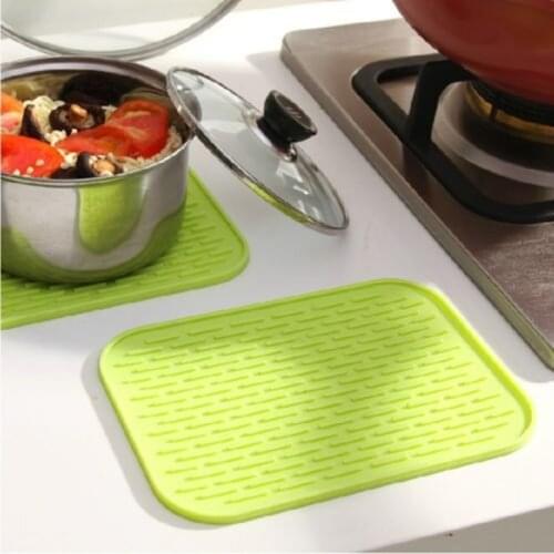 1Pc Rectangle Heat Resistant Mat Silicone Non-slip Trivet Pot Pan Holder Mat Pad For Kitchen Accessories