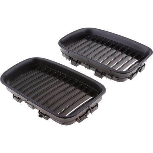 2 Pieces Sport Style Front Bumper Hood Grill Grilles For BMW E36 1992-1996