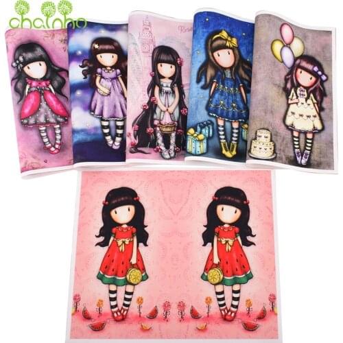 Hand Dyed Symmetrical Positioning Cotton Canvas Fabric,For DIY Sewing &Quilting Purse,Book Cover Decoration Material,Girl Series