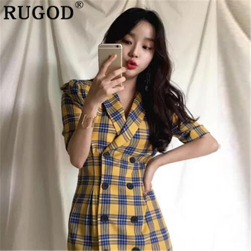 Модные платья в клетку RUGOD China At AliExpress