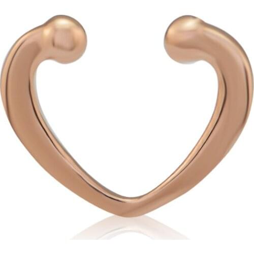 Earring Rose Gold Open Heart Ear Cuff Earrings Sterling-Silver-Jewelry 100% for Women Brincos Oorbellen Pendientes