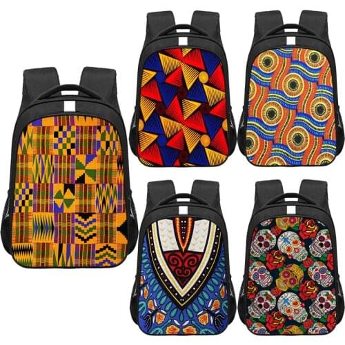 African Traditional Printing School Bags Backpacks for Girls Primary Satchel Schoolbag Students Book Bag Woman Travel Bag