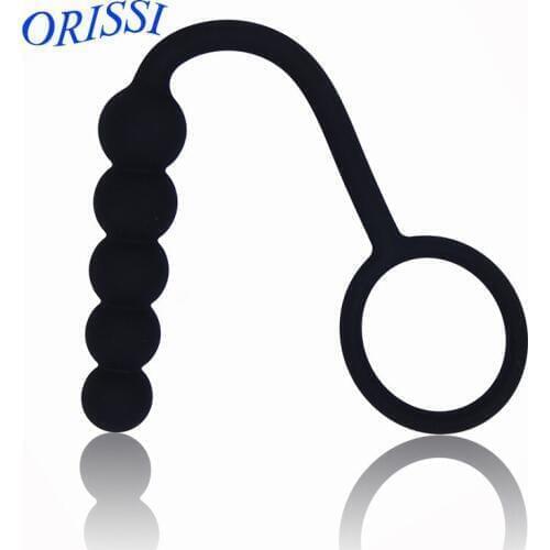 Silicone Anal Beads Massager With Cock Ring Butt Plug Anal Prostate for Men Adult Sex Toys Anal Plug Sex Product