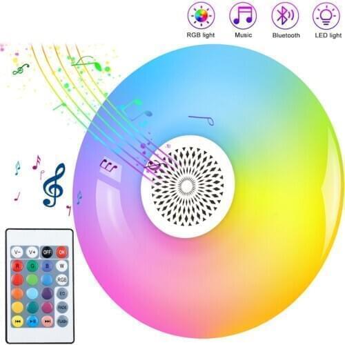 2IN1 Smart E27 LED Bulb RGB Light Wireless Bluetooth Speaker Dimmable Smart Light Bulb APP IR Remote Control For Home