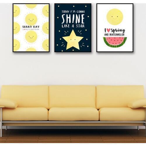 Waterproof Canvas Painting Stylish Pictures For Living Room Watermelon Series Poster Nordic Style Wall Artwork Unframed