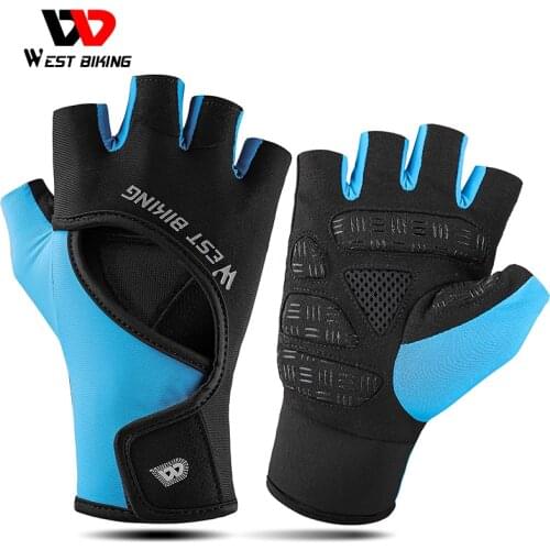 WEST BIKING MTB Road Bike Cycling Gloves Half Finger Shockproof Wear Resistant Breathable Sports guantes ciclismo Bike Equipment