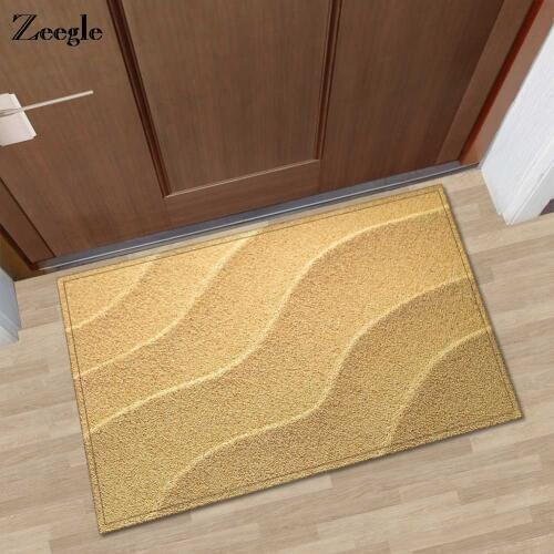 Zeegle Sand Printed Doormats Absorbent Bath Mat Anti-slip Floor Mats Hallway Bathroom Floor Mats Kitchen Area Rug