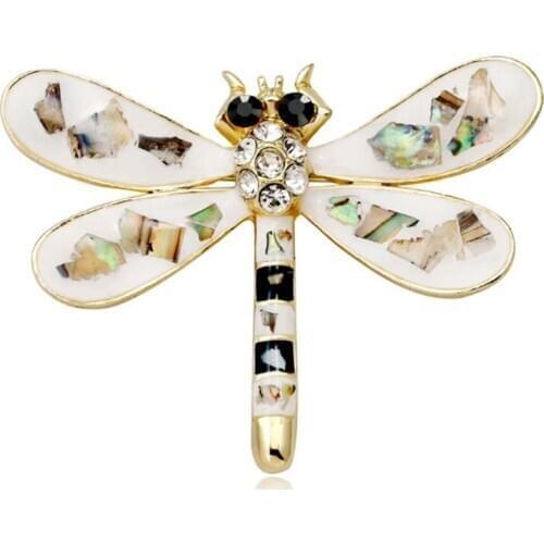 New Design Women rhinestone lapel pin animal Brooches Cute Enamel Long Dragonfly Insect Brooch Pins Jewelry