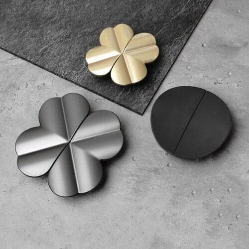 Gold Flower Cabinet Door Furniture Handle Pearl Gray Zinc Alloy Wardrobe Drawer Knob Copper Brush Home Decoration Hardware